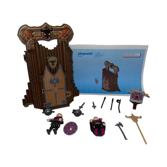 Playmobil 4774 2008 Geobra Viking Barbarian Mini Fort Medieval Figure Sword